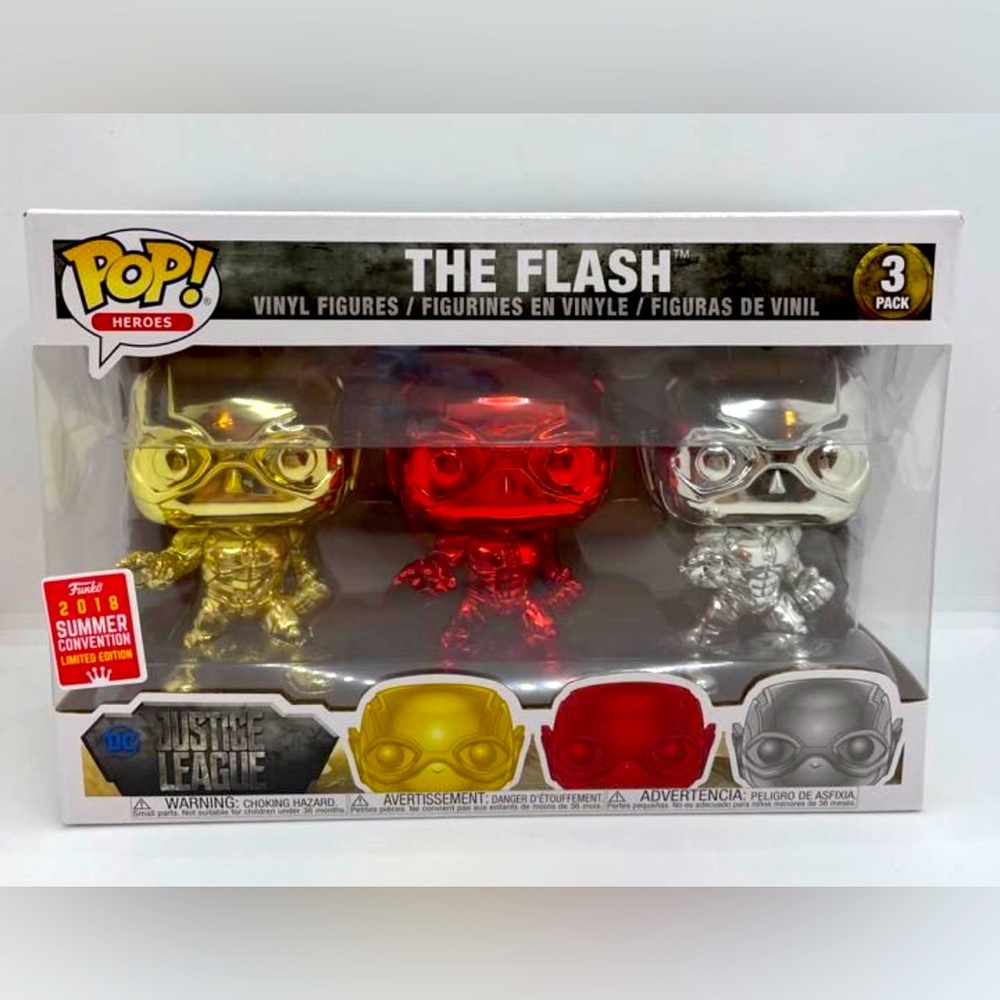 Funko Pop Heroes Chrome The Flash 3-Pack